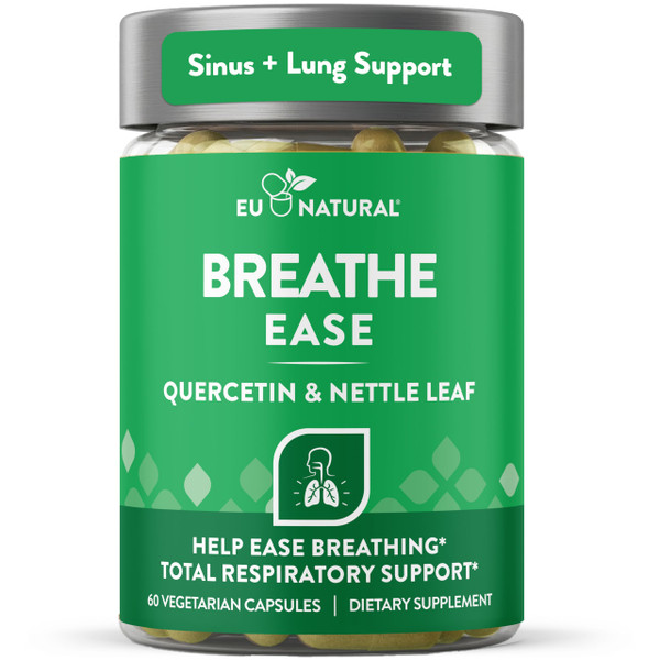 Breathe Inhaler Support Supplement - Sinus, Lungs, Open & Clear Airways - Seasonal Nasal Health, Bronchial Wellness, Healthy Chest - Quercetin, Vitamin D, Bromelain Pills - 60 Vegetarian Soft Capsules