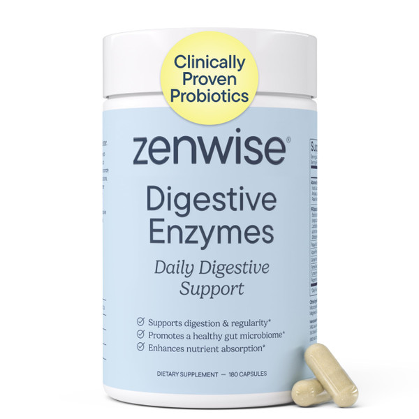 Zenwise Health Digestive Enzymes, Probiotics, for Gut Health Bloat - 180 CT