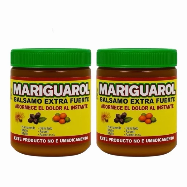 (2 Pack) Mariguarol Extra Strength Balm 125G Fast Acting Muscle Joint Relief Uso Externo for Pain Relief Uso Externo Para Dolor