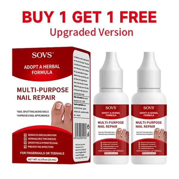 [BUY 1 GET 1 FREE] SOVS Toenail Fungus Treatment Extra Strength, Antifungal Solution for Toenail or Fingernail, Triple Action Formula for Remove Fungal, Repair and Renewal Damaged Nails, 0.5 Fl Oz，#Summervibes