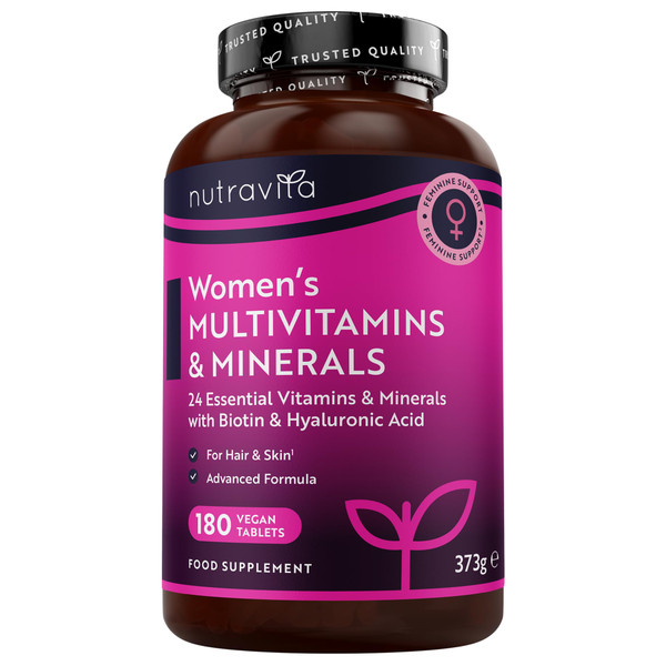 Nutravita Women's Multivitamin & Minerals Supplement - 180 Vegan Tablets