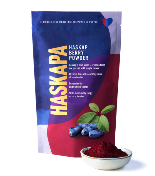 Haskapa | Superfood Berry Powder | Made with 100% Natural Vegan Whole Haskap Berries | High in Vitamin C + Antioxidants | Gluten Free | Superfood Made from Freeze Dried Berries | (30 Day Supply)