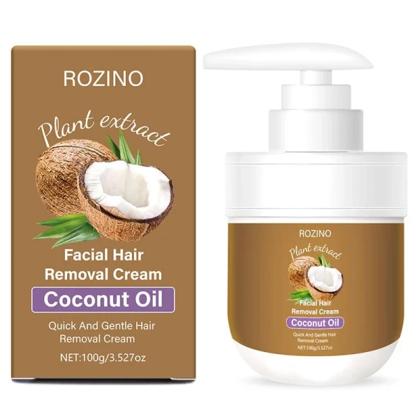 ROZINO Plant Extract Facial Hair Removal Cream with Coconut Oil for Effective Hair Removal