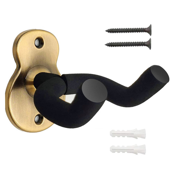 Midyrrg Electric Guitar Wall Mount Angled Guitar Wall Hangers Metal Guitar Holder with Protective Sponge Guitar Hook Retro Guitar Wall Bracket Guitar Stand Wall Bass Acoustic Guitar Ukulele (‎GWH01G)