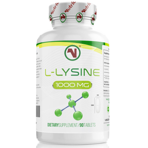 L-Lysine x 90 1000mg Tablets | Smallest Possible 19mm Formula | Easier to Swallow and Quicker to Absorb - Suitable for Vegetarian and Vegan. (90)