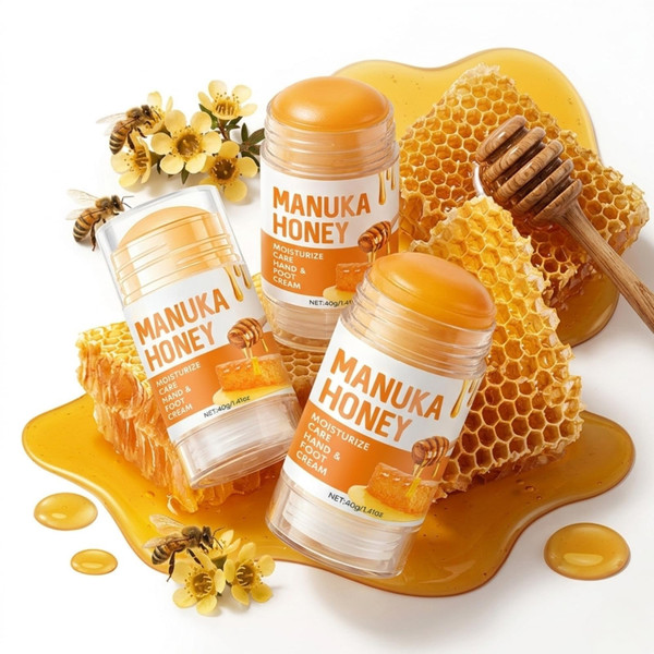 Manuka Honey Heel Balm Stick for Cracked Heel Repair, 40g*3 Tube