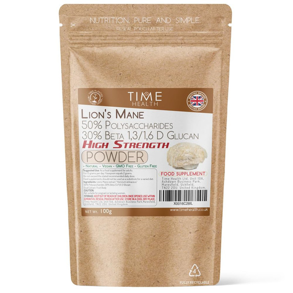 Lion's Mane Dual Extract - 50% Polysaccharides - 100g Powder - UK Made