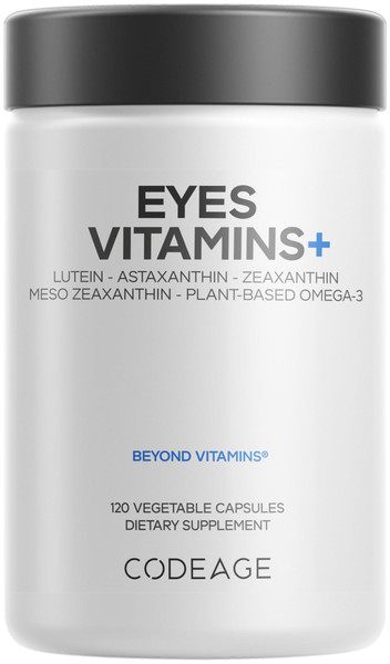 Codeage Eyes Vitamins, AREDS 2, Lutein, Zeaxanthin, Astaxanthin, 120 Cap