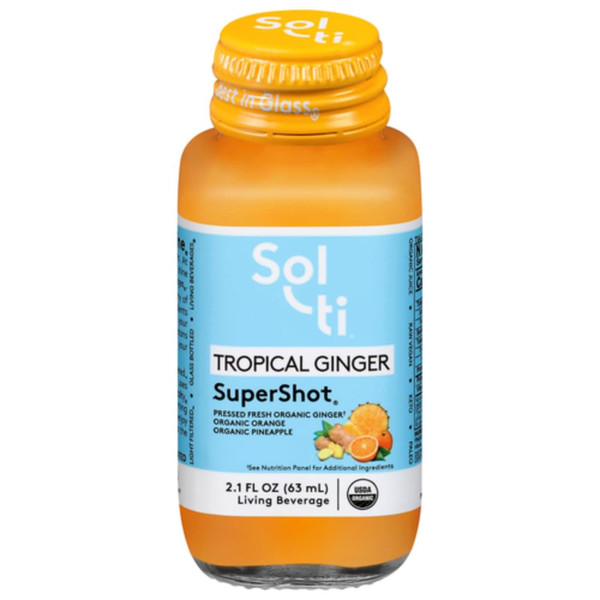 Sol-ti Organic Tropical Ginger SuperShot, Skin Support, 12 Pack (2.1 fl oz)