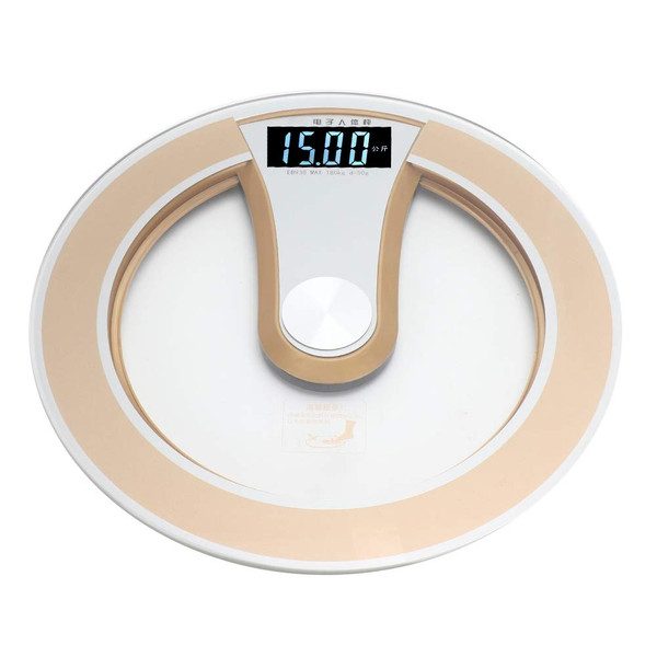 Sonew Digital Weight Scal, Round Intelligent Electric Digital Weight Body LCD Display Scale High Scale(Gold)