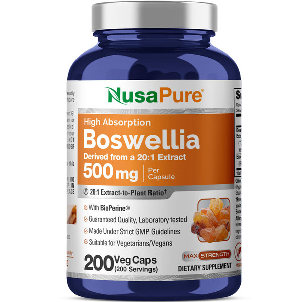 Boswellia Serrata, Non-GMO, Vegan, 500mg, 200 Veg Capsules - 200 Servings