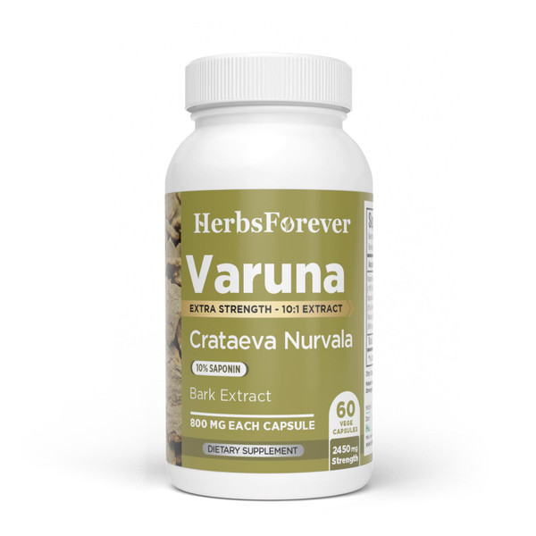Herbsforever Varuna Nurvala Extract Capsules - Vegan & Gluten Free | Plant Based Supplement for Bladder & Kidney Function, 800 mg per Capsules (60 Nos)