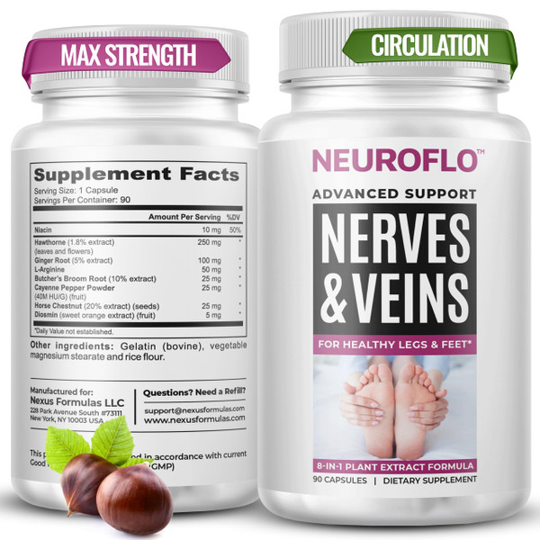 Mizzle Leg Circulation Supplement, Supports Nerves, Veins, 8 in 1 Capsule