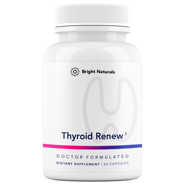 Bright Naturals Thyroid Renew Supplement - Thyroid Support for Women with Zinc, Selenium, Copper, Ashwagandha & L-Tyrosine - 60 Capsules