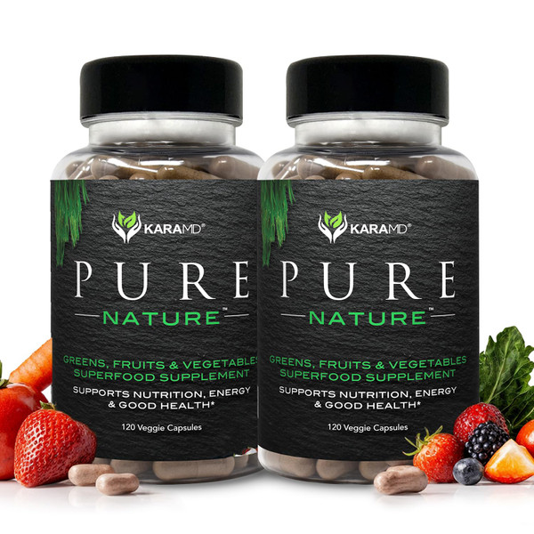 KaraMD Pure Nature, 20+ Whole Food Fruits, Greens & Vegetables, 60 Servings