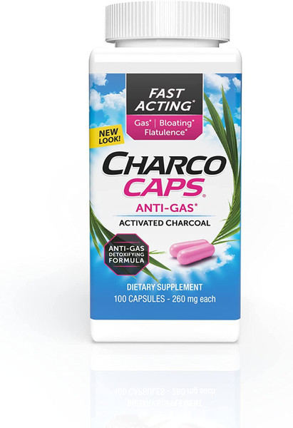 CharcoCaps Anti-Gas Formula Capsules 100 ea (Pack of 6)