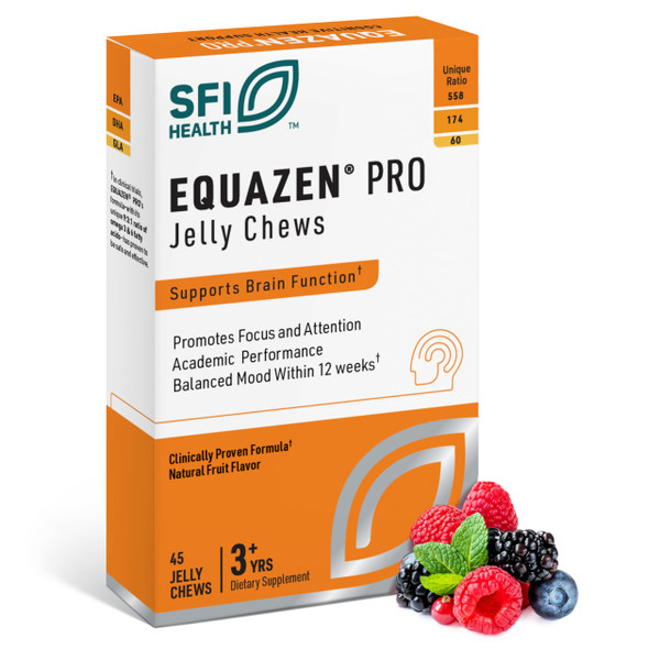 Equazen Pro SFI Health Fish Oil Jelly Chews - Omega 3 & Omega 6 for Kids & Teens - EPA, GLA & DHA for Kids Mood, Memory & Focus Support - Optimized for Bioavailability & Absorption (45 Jelly Chews)