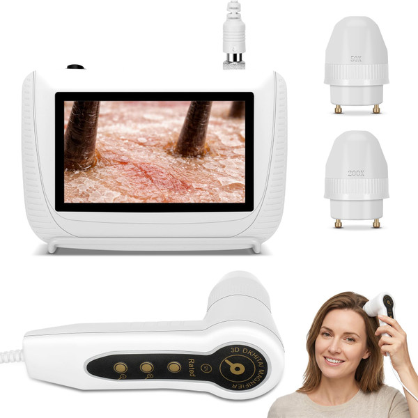Yhaofu Scalp Analysis Machine, 5 Inch LCD Screen Skin Hair Analyzer