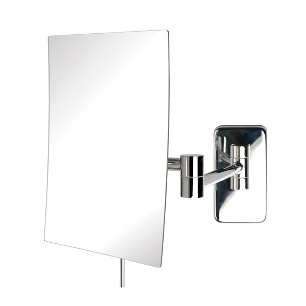 JERDON Wall-Mounted Makeup Mirror - 5X Magnification - Chrome - JRT695C