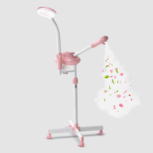 Professional Facial Steamer with 5X Magnifying Lamp,Face Steamer on Wheels