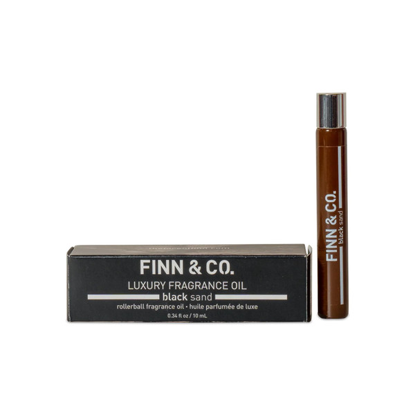 FINN & CO. Black Sand Rollerball Perfume Oil, Long-Lasting, 0.34 oz