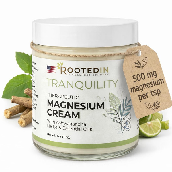 Magnesium Lotion for Stress Relief, Ashwagandha and Rhodiola, 4 oz