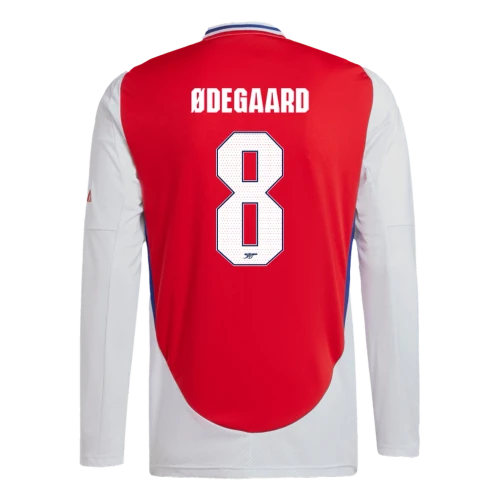 ØDEGAARD #8 Arsenal 24/25 Men's Home Long Sleeve Shirt - Arsenal Font