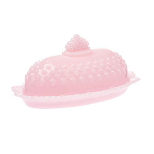 Mosser Glass Gigi Hobnail Stick Butter Dish Crown Tuscan Pink Mosser Glass Gigi Hobnail Stick Butter Dish Crown Tuscan Pink
