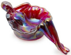 Mosser Glass Red Carnival Iridescent Bathing Beauty Soap Dish Mosser Glass Red Carnival Iridescent Bathing Beauty Soap Dish