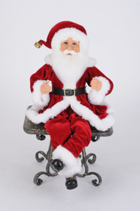 Karen Didio Traditional Poseable Santa Set of 2 Karen Didio Traditional Poseable Santa Set of 2