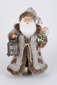 Karen Didion Lighted Silver Pine Santa