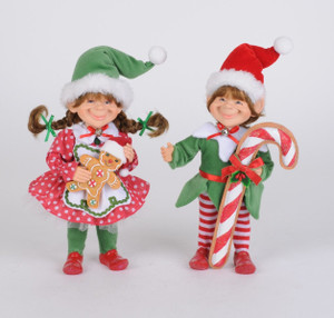 Karen Didion Red Polka Dot Candy Cane Elf Set