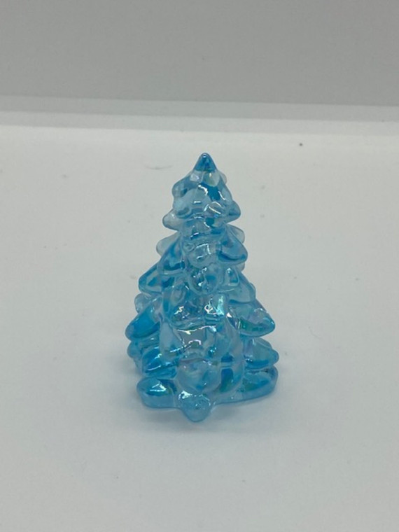 mosser glass collectible glass tree in blue buffet carnival 2.75 mini