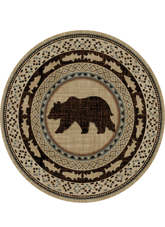 Mayberry Rug American Destination Asheville Beige Area Rug Round