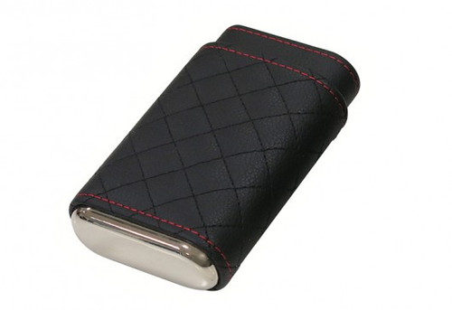 Black Drexel Diamond Stitch Leather Cigar Case