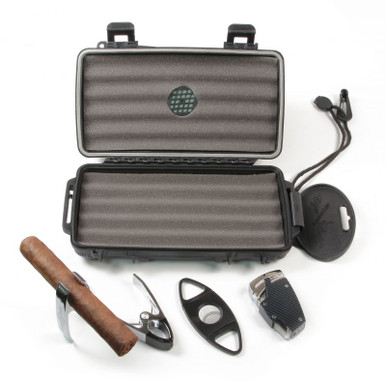 Alligator Zip Cigar Travel Case with Cutter