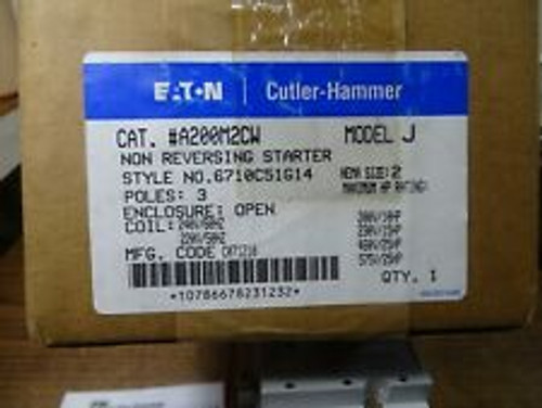 Eaton / Cutler-Hammer A200M2Cw Non Reversing Starter Model J