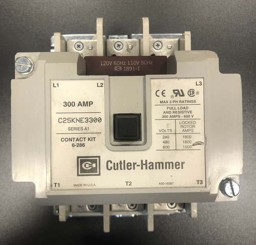 Cutler Hammer  C25Kne3300 Contactor 300 Amp 120V Coil