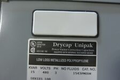 Drycap Unipak Power Factor Capacitor 15 KVAR 480 volt 3 Phase 1543PMUDN