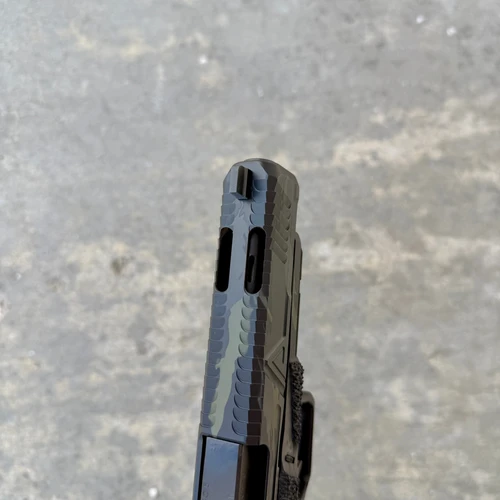 Agency Arms G34 Gen 5 C-Ported Bonesaw MCB Tiger Stripe Aggressive Magwell