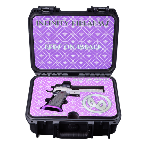SVI INFINITY BEES ON PARADE HIGH END CUSTOM 2011 PISTOL IN ITS CUSTOM HARD CASE