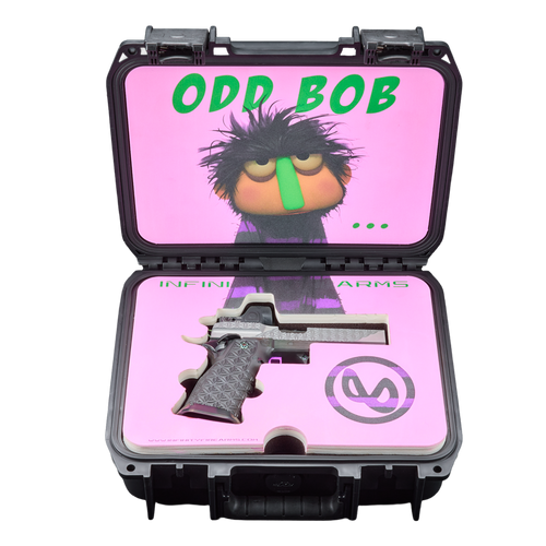SVI INFINITY ODD BOB HIGH END CUSTOM 2011 PISTOL SHOWN IN ITS CUSTOM HARD CASE