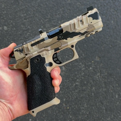 Dave Modz Ported Staccato HD P4 AridZona Palm Swells (9mm) 4" DLC Bull Barrel Package 1
