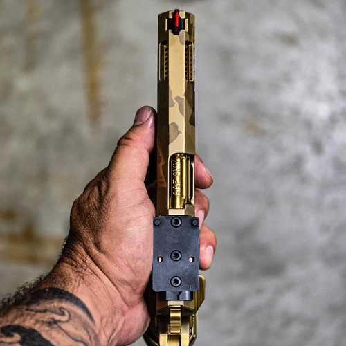 Alpha American Warfighter V-Ported FDE PVD Camo Tri-Tone DMC (9mm) 5"