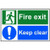 400 x 200MM FIRE EXIT KEEP CLEAR SIGN