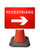 600 x 450MM PEDESTRIANS RIGHT CONE SIGN