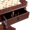 Blue Wave Fortress Chess, Checkers and Backgammon Pedestal Game Table and Chairs Set