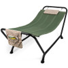 FastFurnishings Green Waterproof Patio Hammock w/ Stand Pillow Storage Pockets 