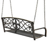 FastFurnishings Farm Home Bronze Sturdy 2 Seat Porch Swing Bench Scroll Accents 