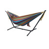 FastFurnishings Tropical Fabric Double Hammock with 9-Foot Steel Stand 